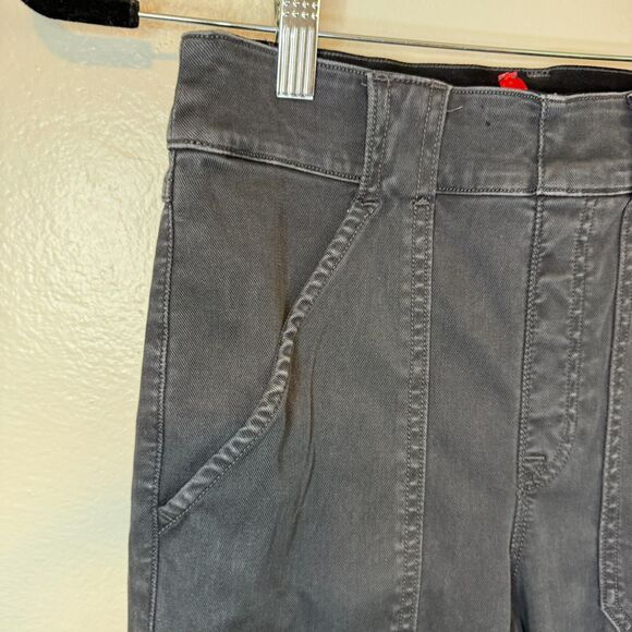 Spanx Stretch Twill Ankle Dark Gray Cargo Pants Medium TALL Inseam - Picture 6 of 14